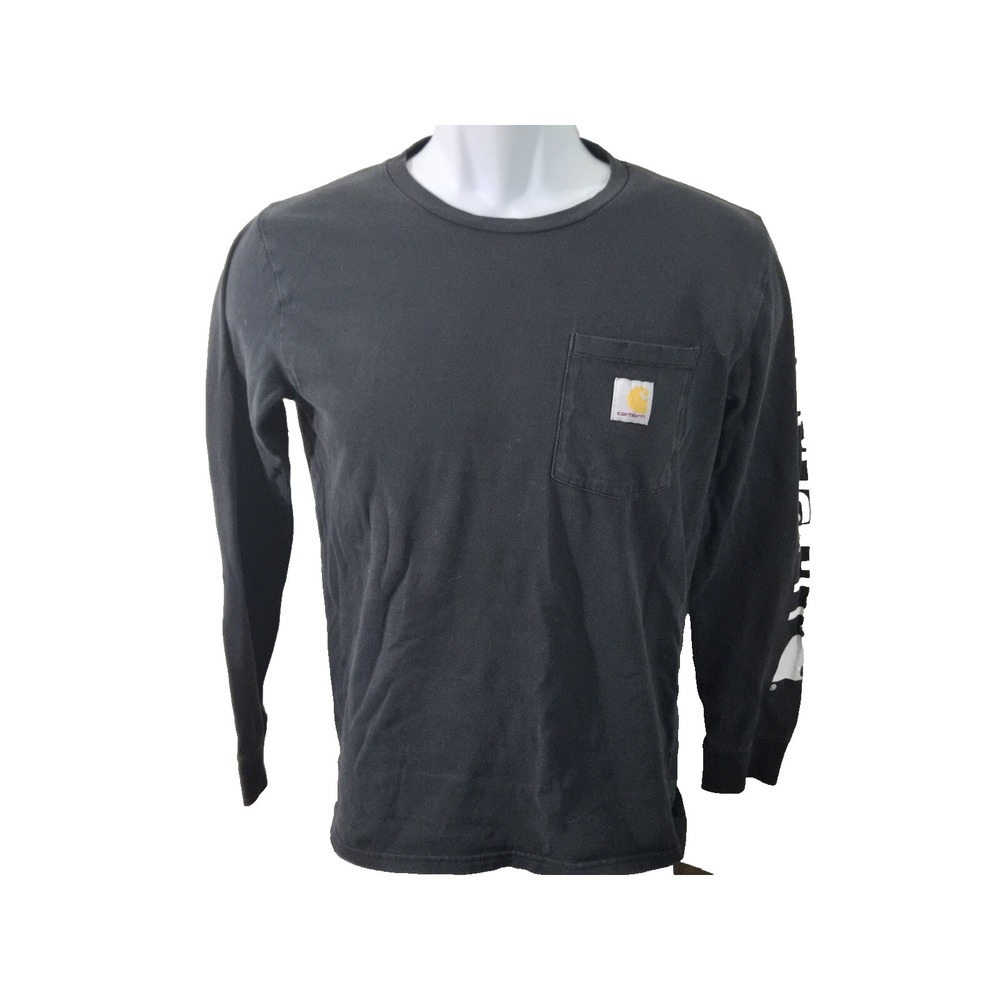 Carhartt T Shirt Youth Kids Large Black‎ Long Sleeve Classic Casual Graphic